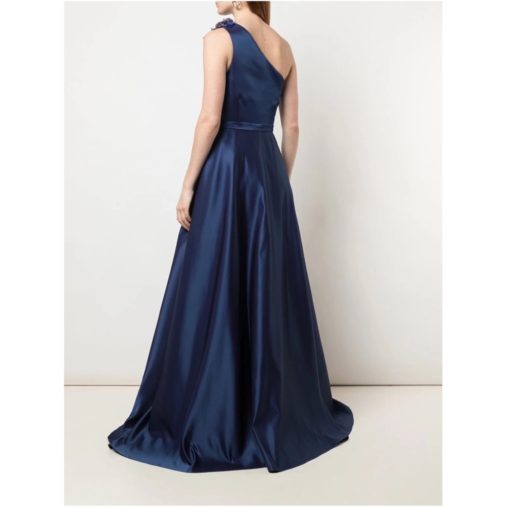 Marchesa Notte Duchess One Shoulder Flower Gown - Picture 4 of 12